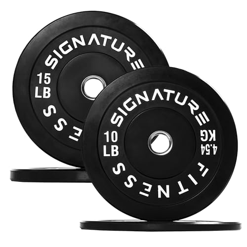Fitvids Bumper Plate Olympische Hantelscheiben mit Stahlnabe, 5,1 cm, 22-kg-Set (2 x 4,5 kg, 2 x 6,8 kg), Gummi