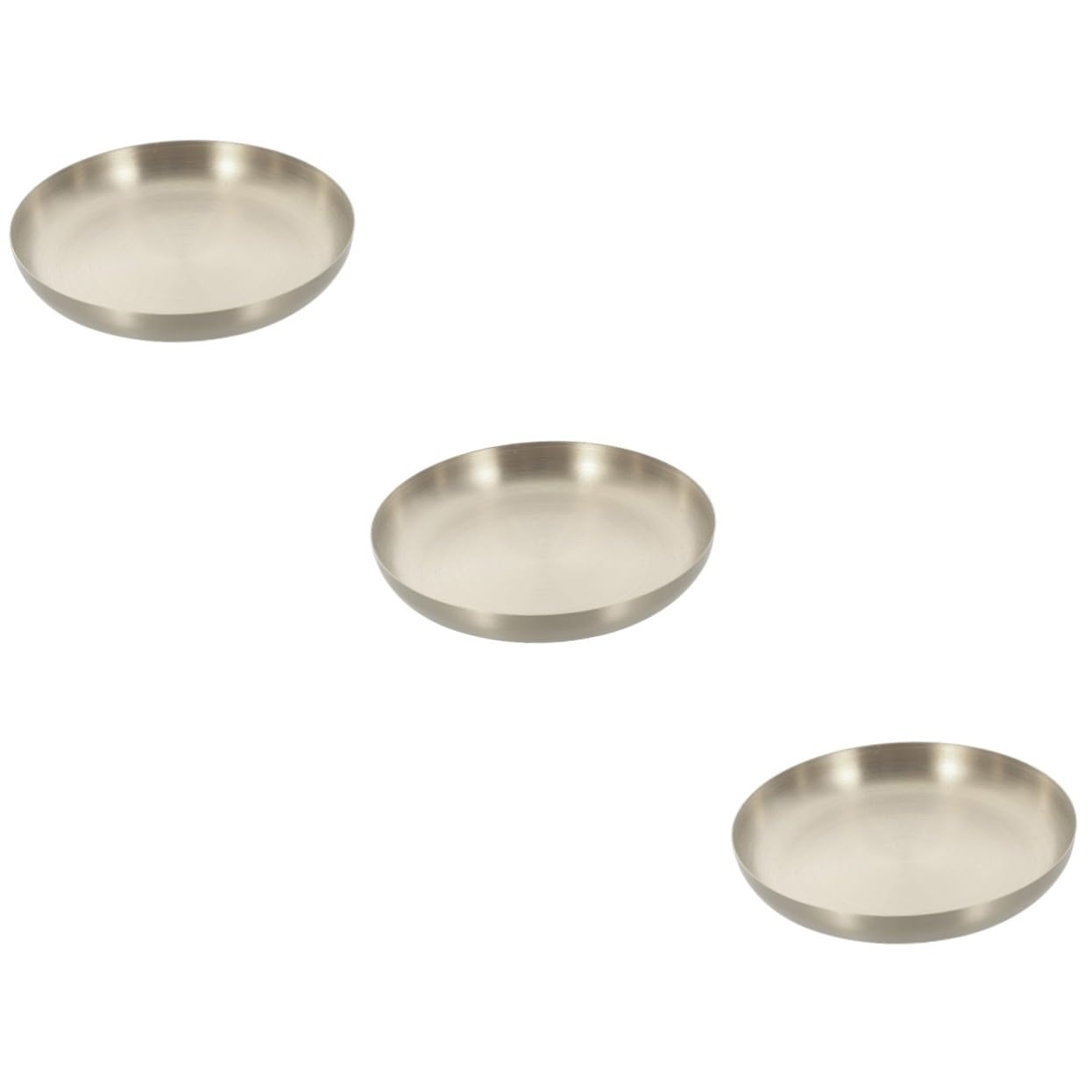 POPETPOP 3 Pièces Plateau de Service Acier Inoxydable Assiette Polyvalente pour Steak et Snack Design Moderne pour Famille Restaurant et