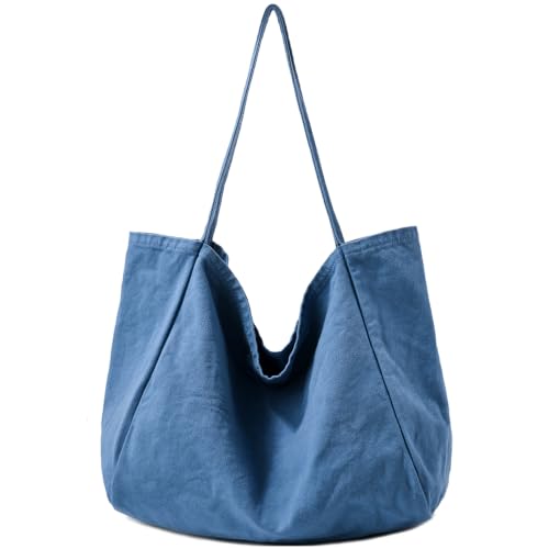 Image of Canvas Tote Bag for Women Large Hobo Shoulder Bag for Work Travel Casual Message Bag Tote Purse handbags