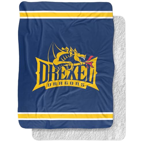 Drexel University Blanket, 60"x80" Primary Logo, Sherpa Super Soft Throw
