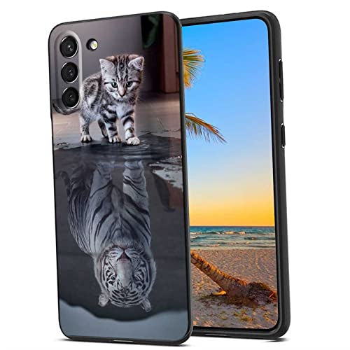 Compatible With Samsung Galaxy S22+ Plus Case, Cat Can Be Tiger Animal Graphic Unique Design For Samsung Case Men Boys Women Girls, Soft Silicone Anti-Scratch Trendy Cool Case For Samsung #TOP2