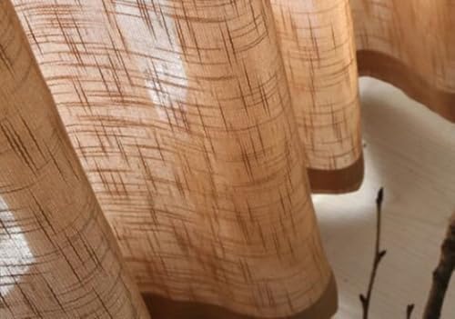 Wycian Outdoor Curtains Semi-Sheer Curtains Khaki 2 Pack Polyester Solid Color 42" W x 72" H (107X183CM) - Image 4