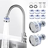 2 Pack Sink Water Filter Faucet, Universal 360 ° Rotating Kitchen Faucet Water Purifier, Bathroom Faucet Filter Removes Chlorine Fluoride Heavy...