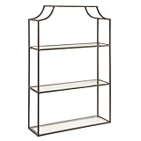 Kate and Laurel Ciel Three-Tiered Wall Shelf, 21 x 30, Bronze, Decorative Floating Shelf Storage and Wall Organizer for Over Toilet Storage Bathroom Display