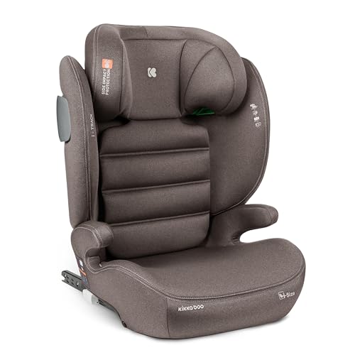 KikkaBoo Seggiolino Auto 15-36 kg ISOFIX i-TRACK, Gruppo 2-3 da 3.5 a 12 Anni, i-Size, Protezione Laterale SPS, Poggiatesta Regolabile 12 Posizioni, Beige