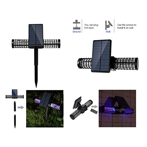 Urządzenie do zabijania komarów Solarne urządzenie do zabijania komarów zewnętrzna Wodoodporna willa Yard Ogród Led Light Trawnik kempingowa Duża łapka na owady Światło przez całą noc