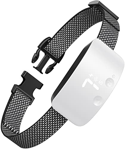 NBJU Bark Collar for Dogs,Rechargeable Anti Barking Training Collar with 7 Adjustable Sensitivity and Intensity Beep Vibration for Small Medium Large Dogs (White)
