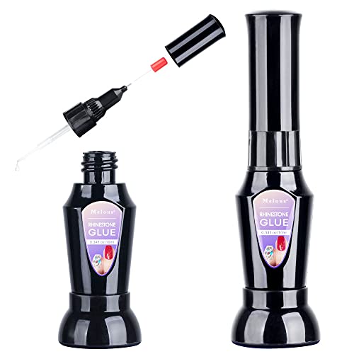 Rhinestone Nail Glue Gel, Melous Precision Rhinestone Glue Gel 10Ml Clear Gem Super Strong Nail Art Glue For Nail Decorations 3D Nail Stone Charms 2 Pcs #TOP5