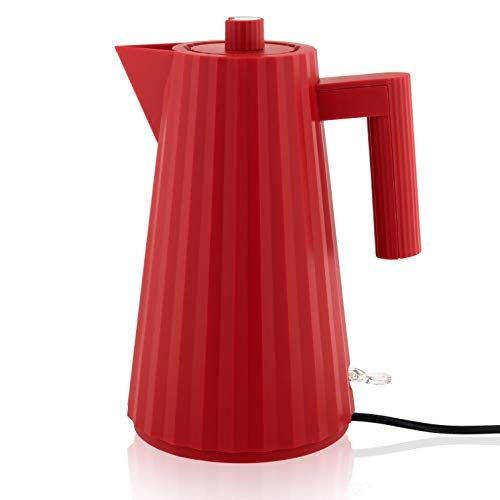 Alessi MDL06R/USA Plisse Electric Kettle in Thermoplastic Resin, Red. US plug.