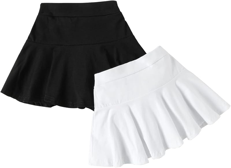 Neutocd Toddler Little Kid Baby Girl Skorts Skirt for Dance Birthday in Solid Mini 100% Polyester