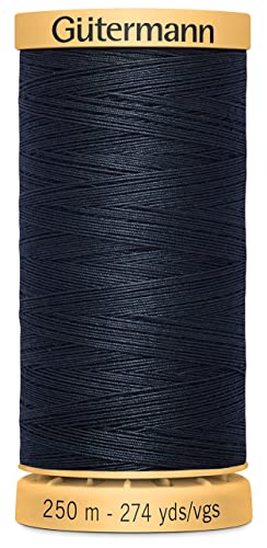 Hilo de Algodón Natural Gütermann 273yd, Navy miniatura 1