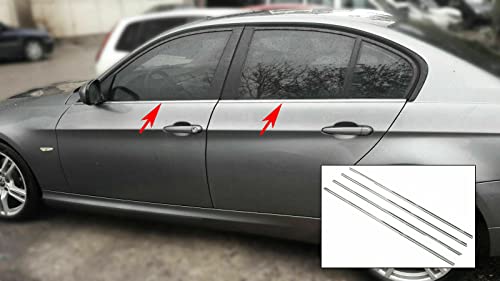 Cubierta cromada para marcos de ventana de BMW E90 Serie 3 con acabado espejo premium