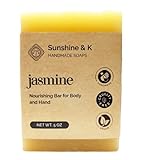 Jasmine Soap - Handmade Soap Bar - Long Lasting and Non-drying - Enriched with Rice Bran and Castor Oil - 5 OZ by Verdant Care