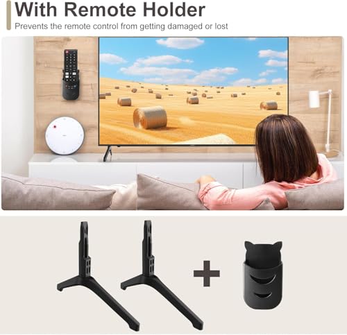 TV Base Stand for Samsung TV Legs Replacement Only for UN50TU7000FXZA UN55TU7000FXZA UN58TU7000FXZA UN50TU7000 UN55TU7000 Not Universal TV Legs for Samsung with Remote Holder Only for Model We List