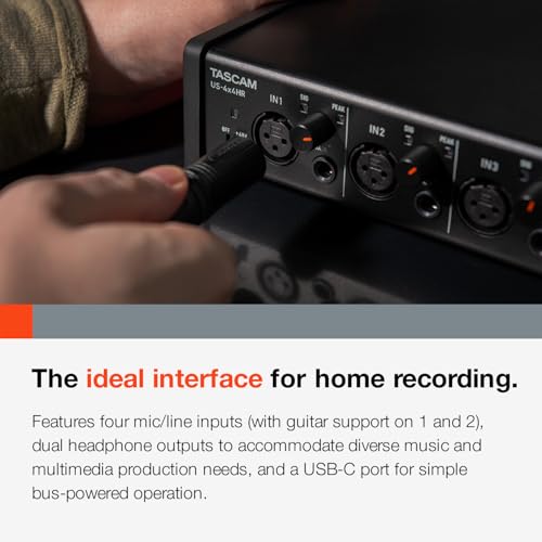 TASCAM(タスカム) US-4X4HR 4Mic, 4IN/4OUT 24bit/192kHzハイレゾ USBオーディオ/MIDIインターフェース Youtube 音楽制作 生配信 DTM