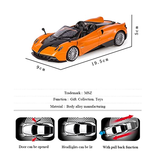 Zaisch Original Scale Vehicle Die-Cast Models 1 24 Fit For Pagani Huayra Roadster Children's Pull Back Toy Car Alloy Scale Model Birthday Gift Static Collectible Toy Cars (Color : Blue) #TOP1