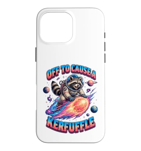 Funny Retro Astronaut Raccoon Riding a Meteor in Space �X�}�z�P�[�X iPhone 16 Pro Max �p