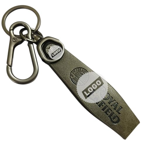 Image of Compatible with Royal Enfield KeyRing, Premium Leather & Metal, Scratch-Resistant Lightweight Bike Keyring for Men