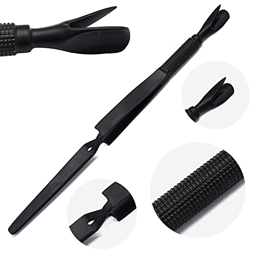 AAProTools Black Nail Pinching Tool Cuticle Pusher Stainless Steel Nail Shaping Tweezers Multi-Function Nail Art Pincher for Manicure, Pedicure