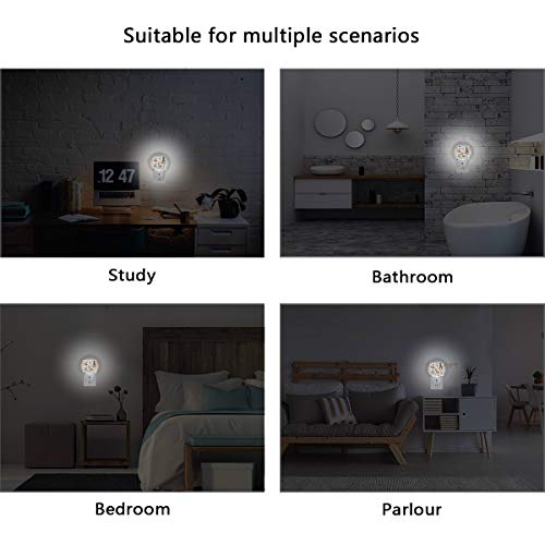 2 Pack Plug-In Led Night Light Lamp Baby Elephant Spraying Rainbow Printing With Dusk To Dawn Sensor For Bedroom, Bathroom, Hallway, Stairways, 0.5W (Animals) #TOP5