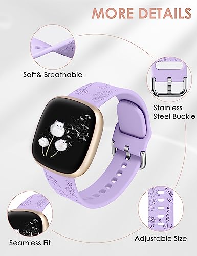 TOYOUTHS 2 Packs Floral Compatible with Fitbit Versa 4/Versa 3/Sense 2/Sense Straps - Image 4