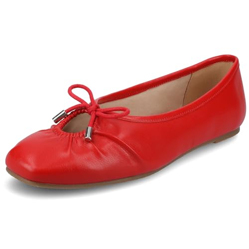 Journee Collection Womens Callee Ruched Ballet Dress Flats with Bow Cushioned Slip On Soft Square Toe Fashion Shoe