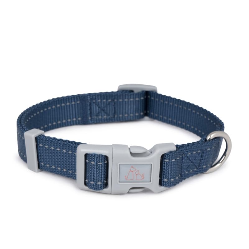 Tails with Souls Dog Collar (20mm)|3M Pure Nylon Reflective Collar for Medium to Large Dogs | Adjustable Snap Buckle & Stainless Steel Pull Ring | Blue - Medium (32-48cm) (B0CLYL3V3K) Amazon Price History, Amazon Price Tracker