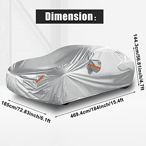 X Autohaux Car Cover Full Car Custom Fit For Tesla 3 Model 3 2017-2023 Waterproof Dustproof Windproof Snow Sun Heat Protection Outdoor All Weather Accessories 190T #TOP4