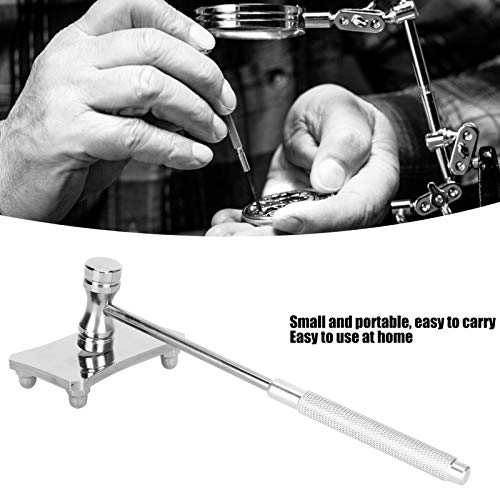 Steel Double-Headed Hammer with Non-Slip Handle Compact DIY Watchmaker Tool for Personal Use, Silver - Image 4