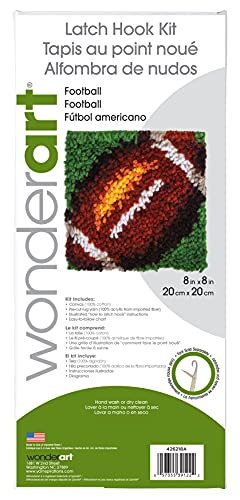 Image of Wonderart Football Latch Hook Kit, 8 inch X 8 inch