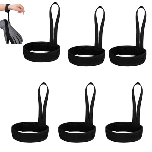 Mikiuly Skihandschuhbänd, Halterung Gürtel, Ski Board Strap, Verstellbar Skihandschuh Handgelenkbänder Ski Zubehör Leine Handschuhband Kinder Leine für Sport Skifahren Outdoor, 6 Stück