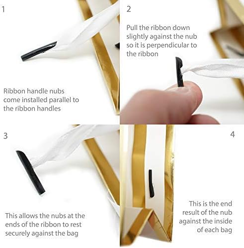 Miniatura 7 de Chloe Elizabeth Bolsas de regalo de papel para todos los eventos y fiestas con asas de cinta de satén + papel de seda decorativo, 12 unidades