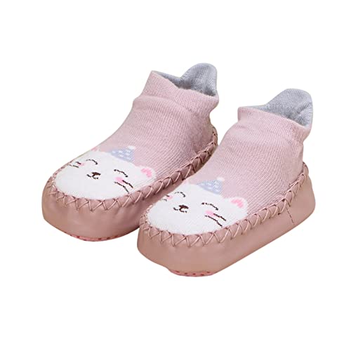 Winter Cute Toddler Shoes Flat Bottom Non Slip Floor Sports Shoes Socks Shoes Lightweight Comfortable Cartoon Kid Shoes (F, 2.5-3 Years Toddler)