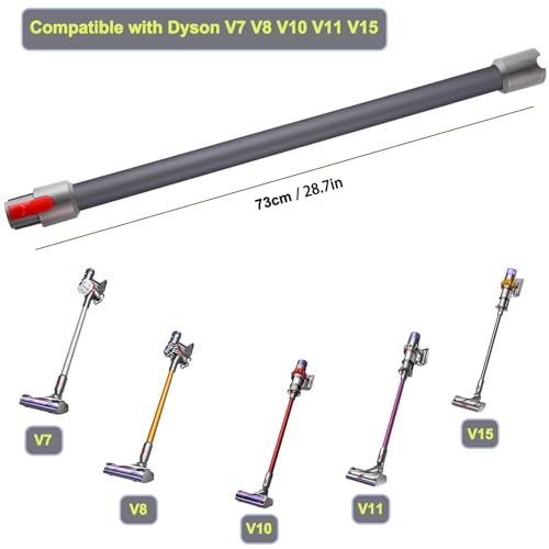 Qygba Ersatzteile Verlängerungsrohr für Dyson V7 V8 V10 V11 V15 Staubsauger, Saugrohr Länge 73 cm, Rohr Ersatz für 969109 (Grau)