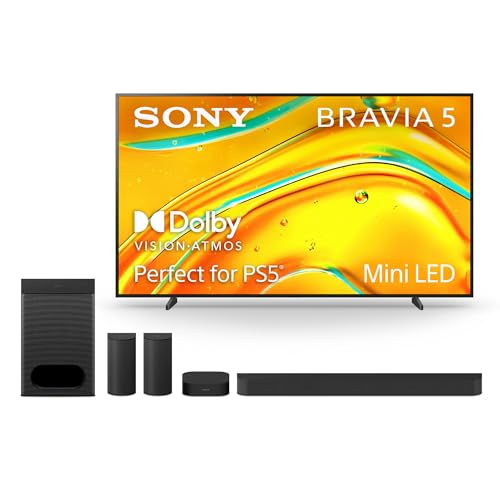 Image of Sony BRAVIA 5 98-Inch 4K Mini LED Smart TV (K-98XR50) & BRAVIA Theater System 6 5.1ch Home Theater Sound Bar Bundle