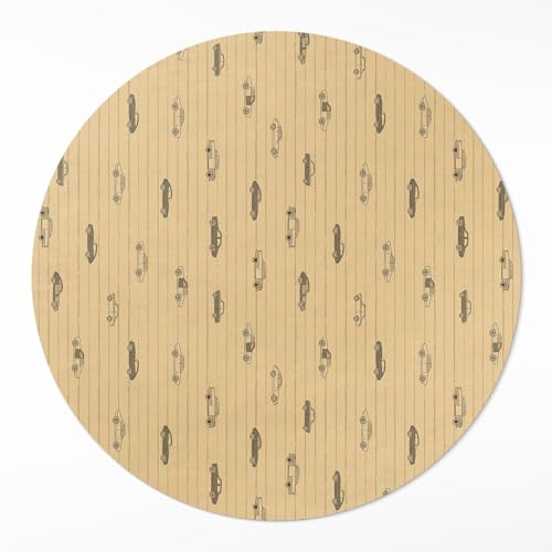 Tapis vinyle ø140 cm maison deco salon résistant à la rayure de sol - 2