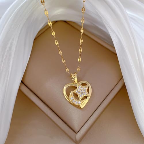 Collier pendentif zircon de qualité supérieure et chaîne acier inoxydable durable - 4