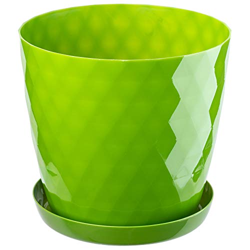 KADAX Blumentopf mit Untersetzer aus Kunststoff Ø25cm, Grün, Pflanzkübel für Innen- & Außenbereich… – Ansicht 8