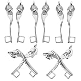 VALICLUD Tiradores de Cremallera de Metal Doble Capa Orificio de Bloqueo Único, 5 Pares, Color Plata Vintage, Accesorios de Reemplazo para Equipaje y Mochilas, Reparador de Cremalleras