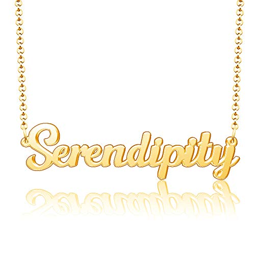 18k Gold Plated Meaningful Personalized Everyday Custom Name Plate Word Necklace