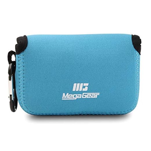 MegaGear MG717 ultralätt neopren kamerafodral kompatibel med Panasonic Lumix DC-TZ95, DC-TZ90, DMC-TZ100 – blå