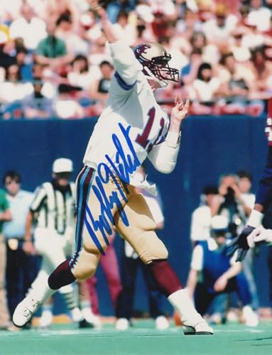 BOBBY HEBERT MICHIGAN PANTHERS USFL ACTION SIGNED 8x10 - Autographed NFL Photos