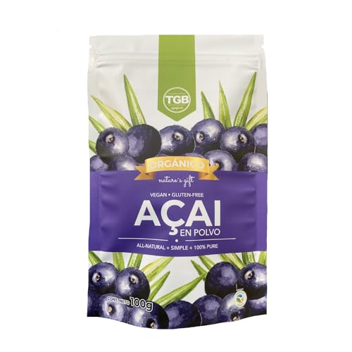 Productos Para La Desintoxicación, TGB SUPERFOODS | Açaí Berry en Polvo Orgánico | 100% Puro | Superalimento Natural, Vegano y Gluten Free | Aporte de Vitaminas y Minerales | Promueve la...