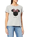 camiseta calavera lentejuelas mujer Manga corta Springfield Camiseta Minnie Lazo Lentejuelas, Gris Oscuro, M para Mujer