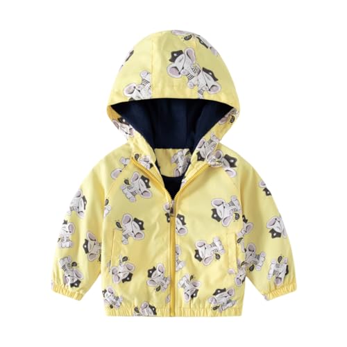 Meufam Toddler Boys Girl Cute Cartoon Plaid Print Zip Jacket Hooded Plush Fashion Lightweight Windbreaker Coats Outerwear