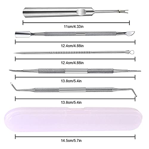 Ingrown Toenail Pedicure Tool Kit Nail File And Nail Lifter Pusher Double-Sided Nail Manicure Kit Stainless Steel Nail Care, Tools Pain Relief (6Pcs) #TOP1
