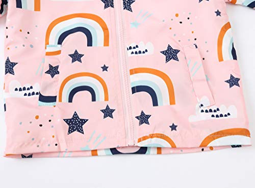 Toddler Boys Girls Floral Print Zip Jacket Hooded Trench Lightweight Kids Rain Coats Windbreaker Casual Outerwear3