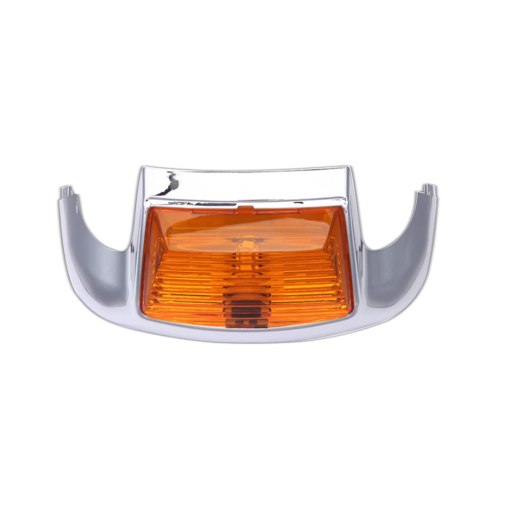 DREAMIZER Front Fender Light LED Fender Tip Tail Light Compatible with Harley Road King Electra Glide Ultra Classic Heritage Softail Touring FLHR FLSTC FLHTC FLHTCU-Amber Lens/Front Fender