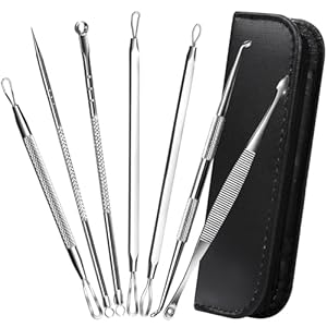 Teenitor 7 in 1 Pimple Popper Tool Kit Blackhead Remover Extractor Tool Kit, Blackhead Extractor and Pimple Tool Safe Treatment Zit Popper Acne Kit Black Head Extractions Tool Comedone Extractor