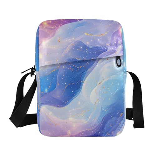 mens messenger bag shoulder bag crossbody Purse For Teens Adjustable Strap for work work - Energetic Blue Pink Purple